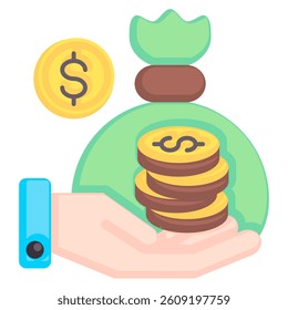 Cost icon in Flat style.