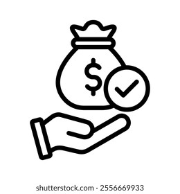 cost icon line vector illustration on white background.
