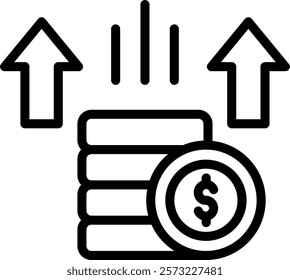 Cost Icon Line Vector Illustration