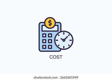 Icono De Costo O Logotipo Ilustración vectorial Aislada