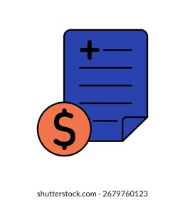 Dibujo de línea de trazo editable de contorno de icono de coste eps.