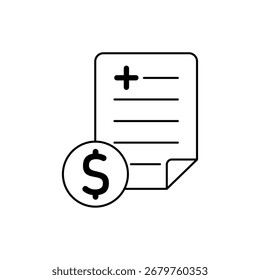 Ícone de custo contorno editável traçado linha desenho eps.