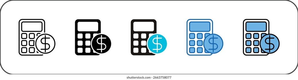 Ilustración multiestilo del paquete del icono del coste