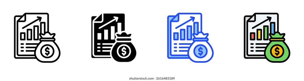 Cost Icon Set With Multiple Style Collection