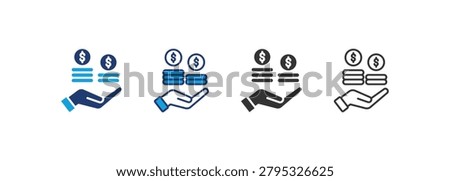 Cost Icon Set Multiple Style Collection