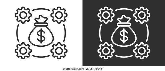 Conjunto De Iconos De Costo Colección De Vector Aislada En Blanco Y Negro