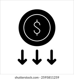 cost Icon Symbol isolated white background. vector illustration. color editable.