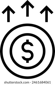 cost icon. Thin linear style design isolated on white background