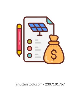 Cost icon in vector. Illustration