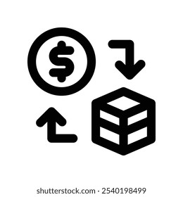 ícone de custo. ícone de linha de vetor para o seu design de site, celular, apresentação e logotipo.