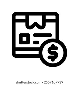 cost icon. vector line icon for your website, mobile, presentation, and logo design.