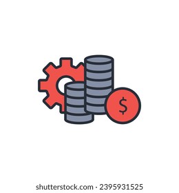 cost icon. vector.Editable stroke.linear style sign for use web design,logo.Symbol illustration.