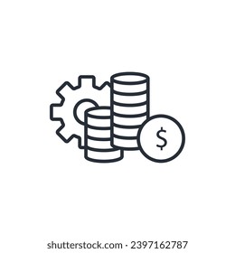 cost icon. vector.Editable stroke.linear style sign for use web design,logo.Symbol illustration.