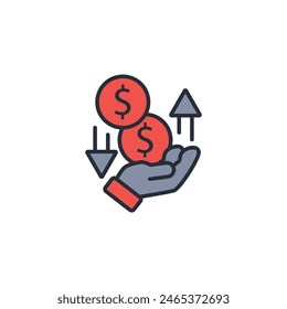 cost icon. vector.Editable stroke.linear style sign for use web design,logo.Symbol illustration.