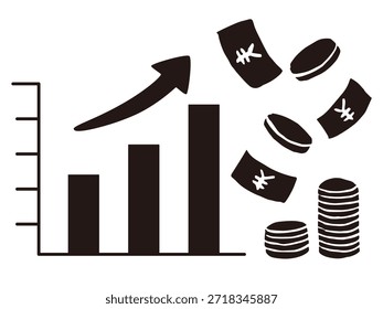 Ilustración vectorial de aumento de costos y aumento de gastos | Inflación, rebasamiento presupuestario, concepto de aumento de Precios