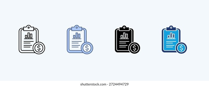 Vetor de Ilustração de Vários Ícones de Informações de Custo