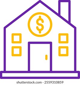 Cost Of Living Line Two Color Vector Icon Design