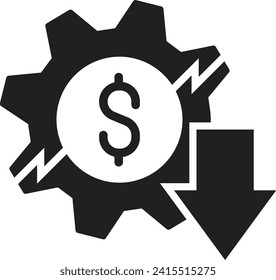 coste del vector de icono de pérdida
