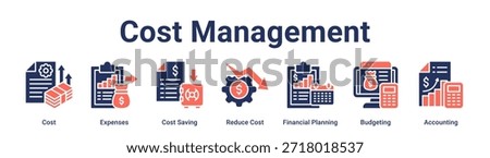 Cost Management banner web icon vector illustration concept for business with icon of Cost, Expenses, Cost Saving, Reduce Cost, Financial Planning, Budgeting.