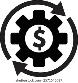 Cost management icon . Costs optimization icon . Vector illustration