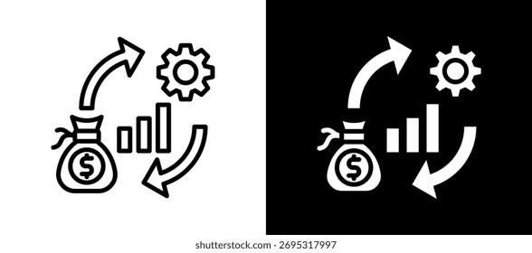 Icono de gestión de costes Ilustración vectorial de estilo doble