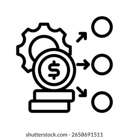 Cost Management icon line vector illustration