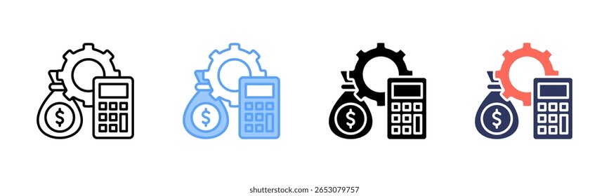 Cost Management icon sheet multiple style collection