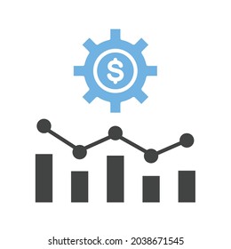 Kostenmanagement-Symbol, Vektorbild. Kann auch für HR verwendet werden. Geeignet für mobile Apps, Web-Apps und Printmedien.