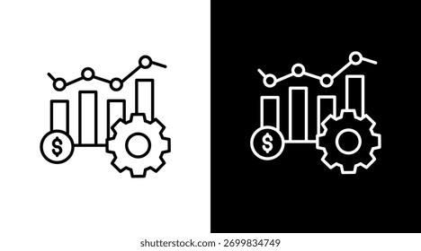 Design do Conjunto de Ícones Brancos do Cost Management