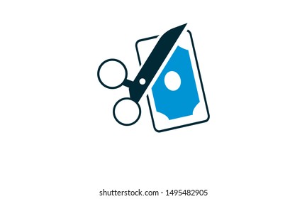Cost minimization icon, cost cutting vector.