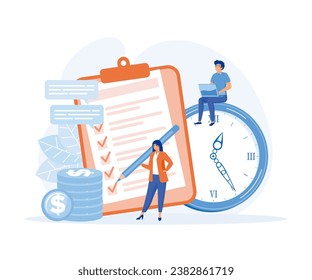 Cost optimization concept.  Idea of financial and marketing strategy. Cost and income balance.  flat vector modern illustration 