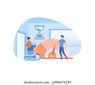 Cost optimization concept.  Idea of financial and marketing strategy. Cost and income balance, flat vector modern illustration 