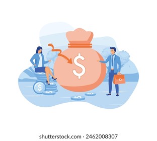 Cost optimization concept. Cost and income balance. Spending and cost reduction, while maximizing business value. flat vector modern illustration 