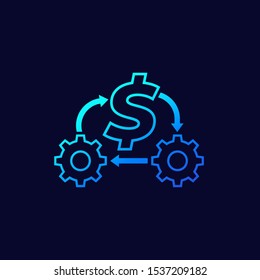 cost optimization or expenses reduction icon