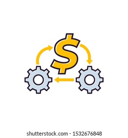 cost optimization or expenses reduction, vector icon