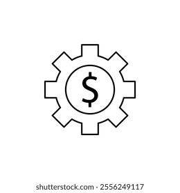 cost optimization icon Flat symbol set outline