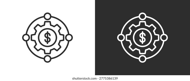 Cost Optimization Icon Set Vector Collection Isolated In Black And White