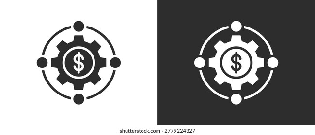 Cost Optimization Icon Set Vector Collection Isolated In Black And White
