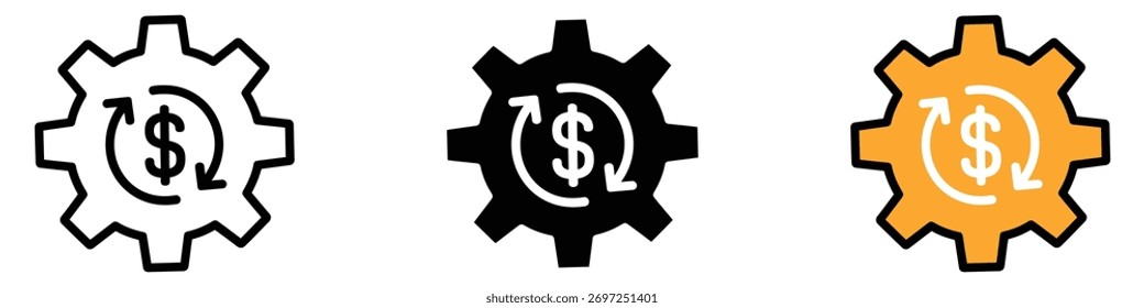 ícone de otimização de custos vetor. fluxo de dinheiro e símbolo de otimização de negócios. ilustração vetorial.
