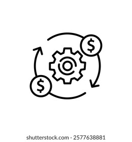 cost optimization and production efficiency icon, linear