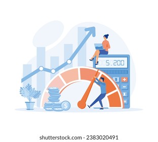 Cost optimization typographic header, Idea of cost and income balance. Spending and cost reduction, flat vector modern illustration