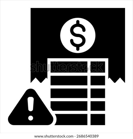 Cost Overrun Glyph Single Icon Illustration