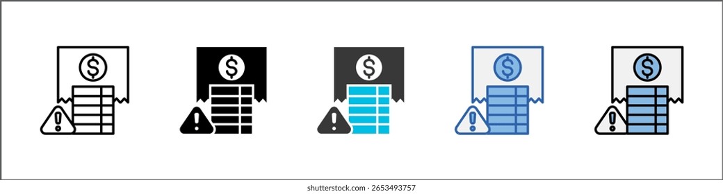Cost Overrun Icon Pack Multistyle Illustration