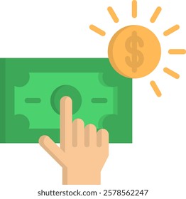 Cost Per Click Icon Flat Vector Illustration