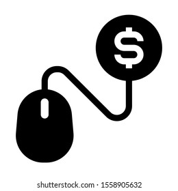 cost per click solid black vector icon