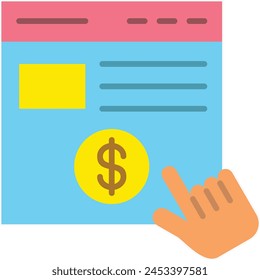 Icono de Vector Costo por Hacer clic. Se puede utilizar para la impresión, aplicaciones móviles y de Web.