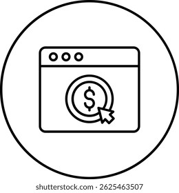 Icono de Vector de coste por Hacer clic. Se puede utilizar para aplicaciones de impresión, móviles y de Web.
