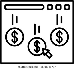 Icono de Vector de coste por Hacer clic. Se puede utilizar para aplicaciones de impresión, móviles y de Web.