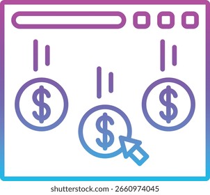 Icono de Vector de coste por Hacer clic. Se puede utilizar para aplicaciones de impresión, móviles y de Web.