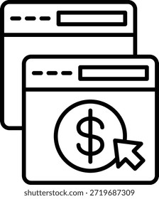 Icono de Vector de coste por Hacer clic. Se puede utilizar para aplicaciones de impresión, móviles y de Web.